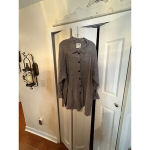 Flax by Jeanne Engelhart 100% Linen Shirt Jacket / Topper – Gray – Size L‎